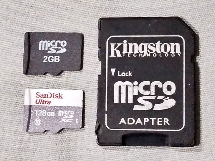ที่เก็บข้อมูลและเมมโมรี่การ์ด SanDisk Ultra Micro SD Card 128GB +Kingston Micro SD Card 2GB 