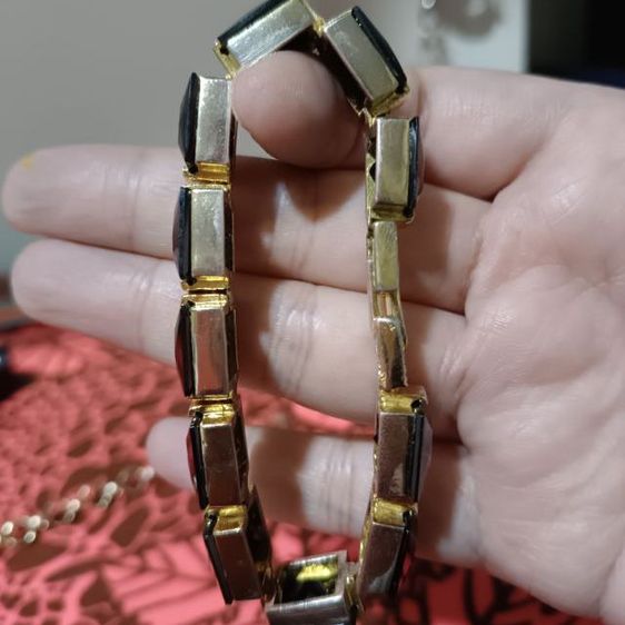 สร้อยข้อมือสร้อยข้อมือเพชร cz พลอยสีสี่เหลี่ยมประจำวันหรือเดือนเกิด ชุบทองไมครอน รูปที่ 3