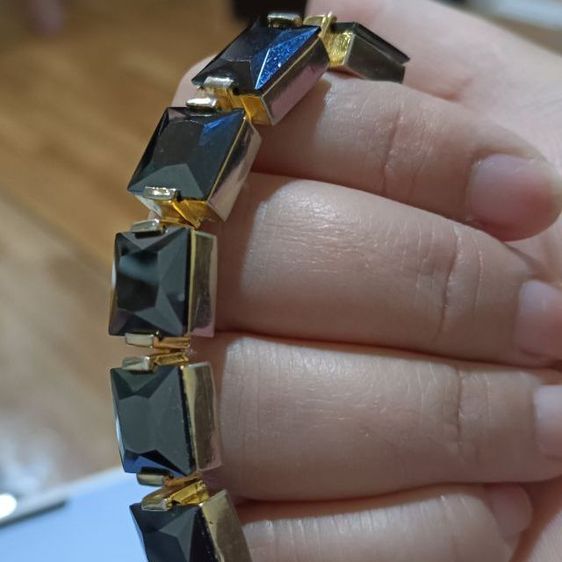 สร้อยข้อมือสร้อยข้อมือเพชร cz พลอยสีสี่เหลี่ยมประจำวันหรือเดือนเกิด ชุบทองไมครอน รูปที่ 2