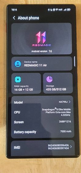 ขาย REDMAGIC 11 Air ความจุ 512GB RAM16GB 21,000 เพิ่งซื้อมาใหม่ รูปที่ 5