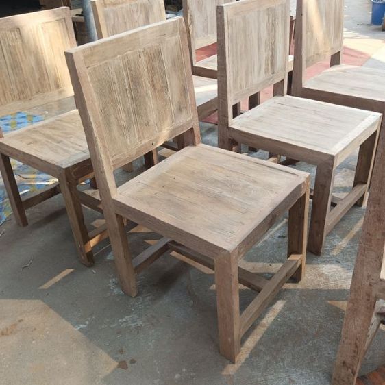 เก้าอี้ไม้เนืัอแข็ง งานไม้เก่าประกอบใหม่ พร้อมโบ้ขัดผิว ราคาตัวละ890บาท รูปที่ 7