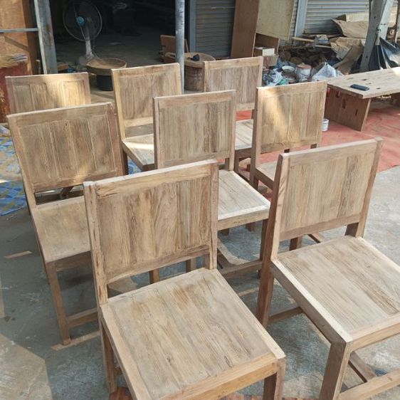 เก้าอี้ไม้เนืัอแข็ง งานไม้เก่าประกอบใหม่ พร้อมโบ้ขัดผิว ราคาตัวละ890บาท รูปที่ 5