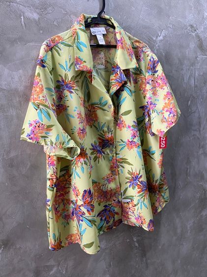 แขนสั้น เขียว ฟรีไซส์ อื่นๆ อื่นๆ เสื้อฮาวาย ผู้ชาย. ผู้หญิง