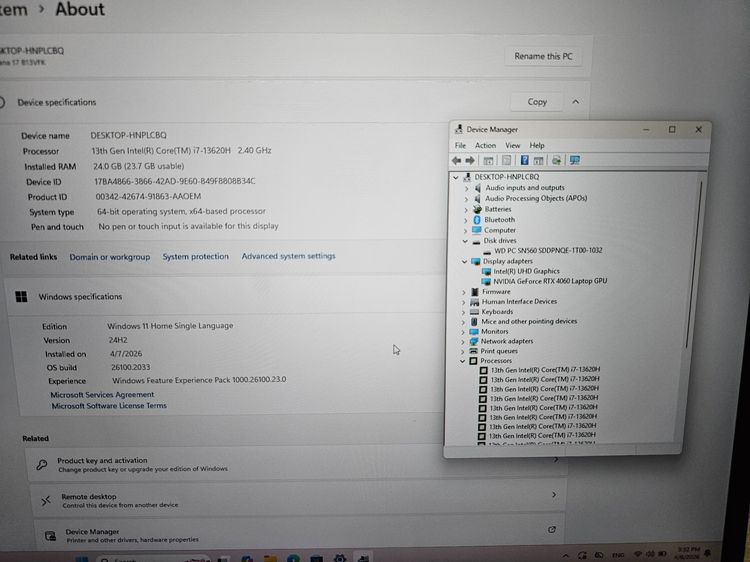Msi Katana 17 i7-13620H +Ram24 ddr5 +RTX 4060 +SSD 1Tb เครื่องสวย ประกันศูนย์ รูปที่ 7