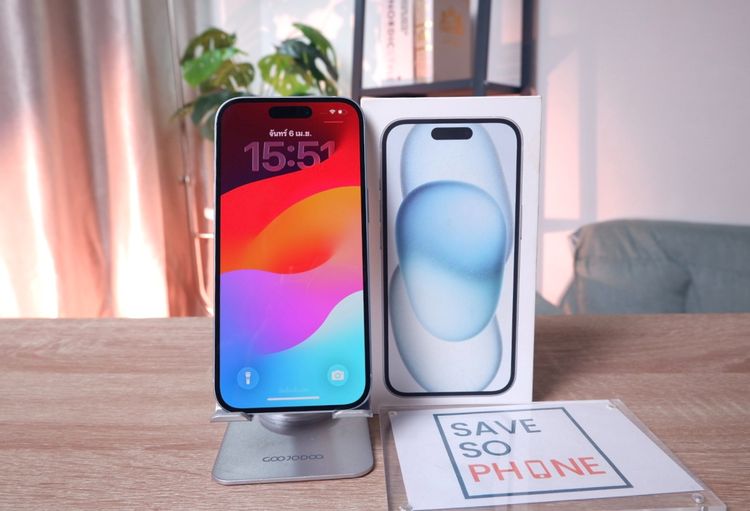 iPhone 15 128GB สี Blue เครื่องสวย ราคาเพียง 16,500.- มีประกันร้าน 60วัน รูปที่ 2
