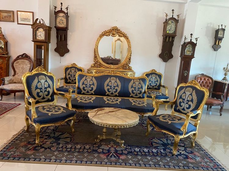 ฟ้า ผ้า 4+ ที่นั่ง โซฟาหลุยส์