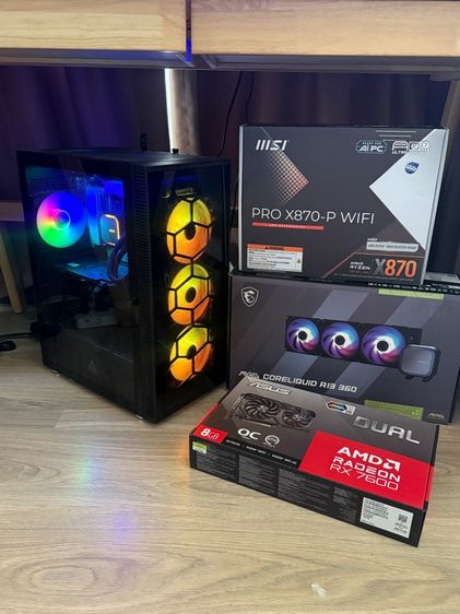 ไม่ใช่ USB วินโดว์ 64 กิกะไบต์ Ryzen 9 9950X Desktop PC 64GB RAM RX 7600 1TB SSD High Performance