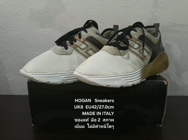 HOGAN Sneakers, Men's 8UK 42EU(27.0cm) Original Made in Italy ของแท้ มือ 2 สภาพเยี่ยม, รองเท้า HOGAN ผ้าใยสังเคราะห์ผสมหนัง พื้นเต็ม สวยมาก รูปที่ 5