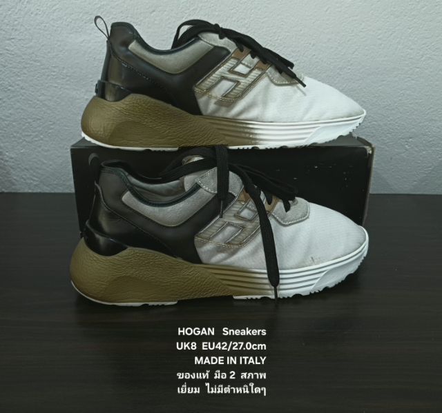 HOGAN Sneakers, Men's 8UK 42EU(27.0cm) Original Made in Italy ของแท้ มือ 2 สภาพเยี่ยม, รองเท้า HOGAN ผ้าใยสังเคราะห์ผสมหนัง พื้นเต็ม สวยมาก รูปที่ 15