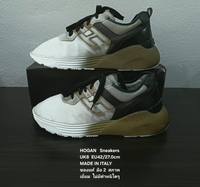 HOGAN Sneakers, Men's 8UK 42EU(27.0cm) Original Made in Italy ของแท้ มือ 2 สภาพเยี่ยม, รองเท้า HOGAN ผ้าใยสังเคราะห์ผสมหนัง พื้นเต็ม สวยมาก รูปที่ 16