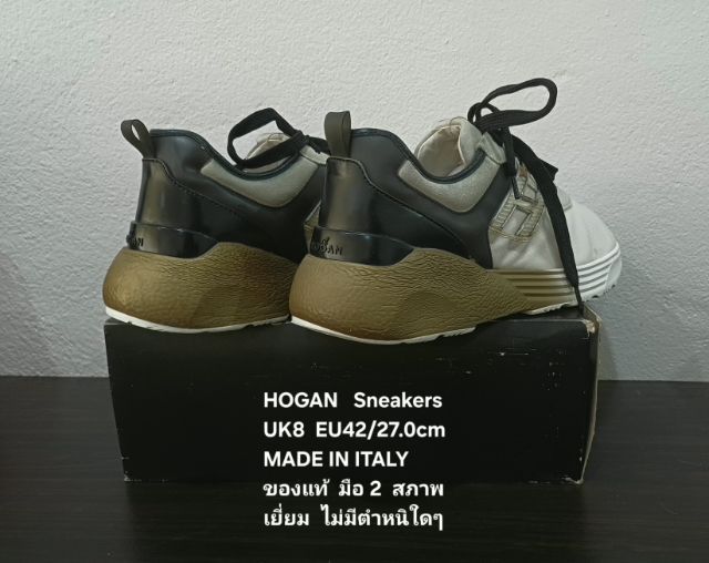 HOGAN Sneakers, Men's 8UK 42EU(27.0cm) Original Made in Italy ของแท้ มือ 2 สภาพเยี่ยม, รองเท้า HOGAN ผ้าใยสังเคราะห์ผสมหนัง พื้นเต็ม สวยมาก รูปที่ 13