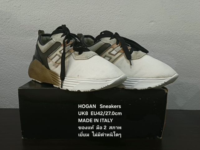 HOGAN Sneakers, Men's 8UK 42EU(27.0cm) Original Made in Italy ของแท้ มือ 2 สภาพเยี่ยม, รองเท้า HOGAN ผ้าใยสังเคราะห์ผสมหนัง พื้นเต็ม สวยมาก รูปที่ 4