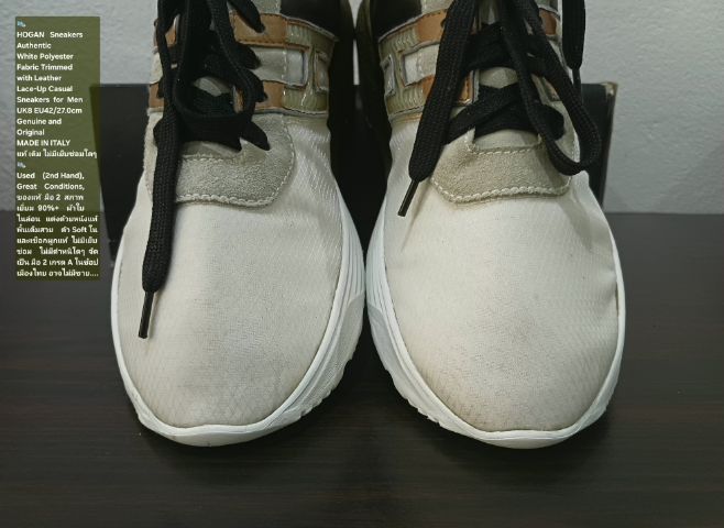 HOGAN Sneakers, Men's 8UK 42EU(27.0cm) Original Made in Italy ของแท้ มือ 2 สภาพเยี่ยม, รองเท้า HOGAN ผ้าใยสังเคราะห์ผสมหนัง พื้นเต็ม สวยมาก รูปที่ 7
