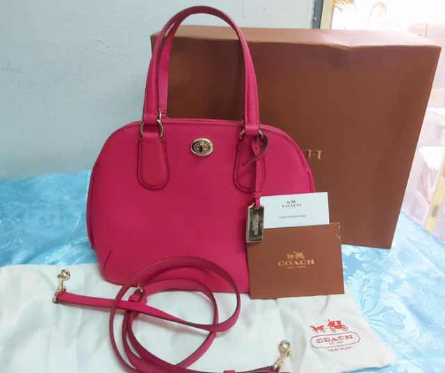 หญิง ชมพู หนังแท้ ขาย กระเป๋า Coach Prince Street Mini Satchel
