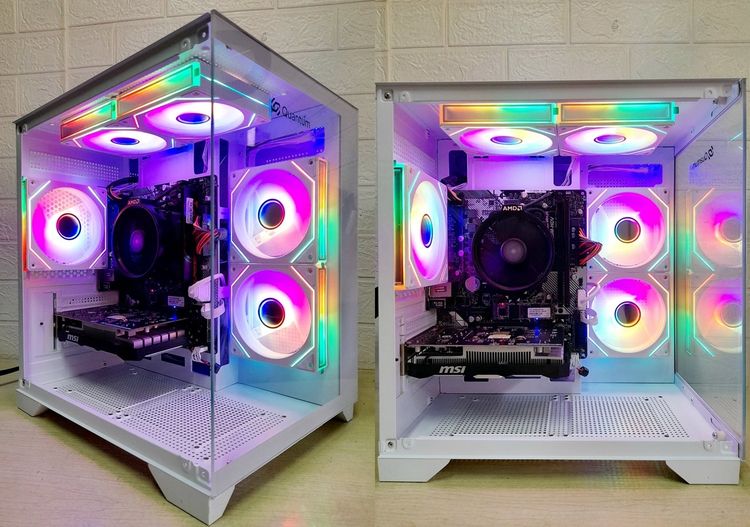 💥 Com ทำงานกราฟิก 3D เล่นเกมส์ ตัดต่อ 💥 CPU RYZEN5 2600 + GTX 1650 OC 4 GB + RAM 16 GB + M.2 480 GB 💥