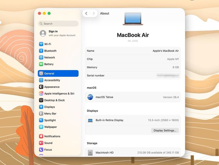 MacBook Air 13-inch M1,2020 Ram8GB SSD256GB Gold รูปที่ 13