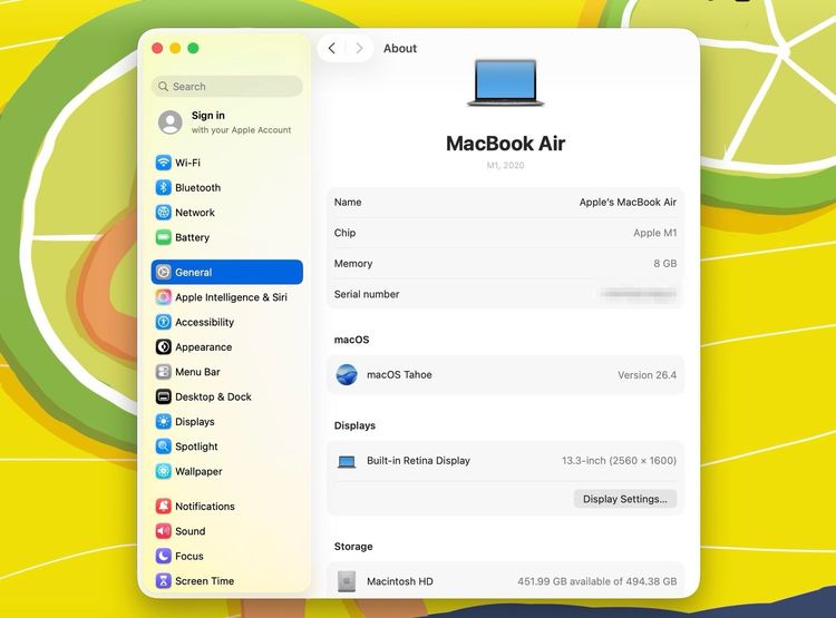 MacBook Air 13-inch M1,2020 Ram8GB SSD512GB SpaceGray รูปที่ 13