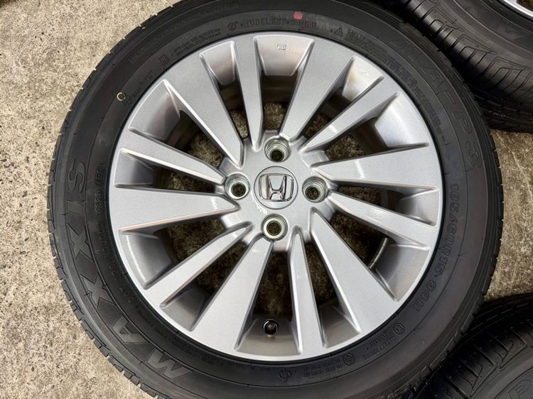 ล้อแม็ก HONDA CITY ขอบ 15” ถอดป้ายแดง ยาง MAXXIS 185-60R15 ปี 26 สีเส้นตุ่มหน้ายางยังอยู่ครบ รูปที่ 7