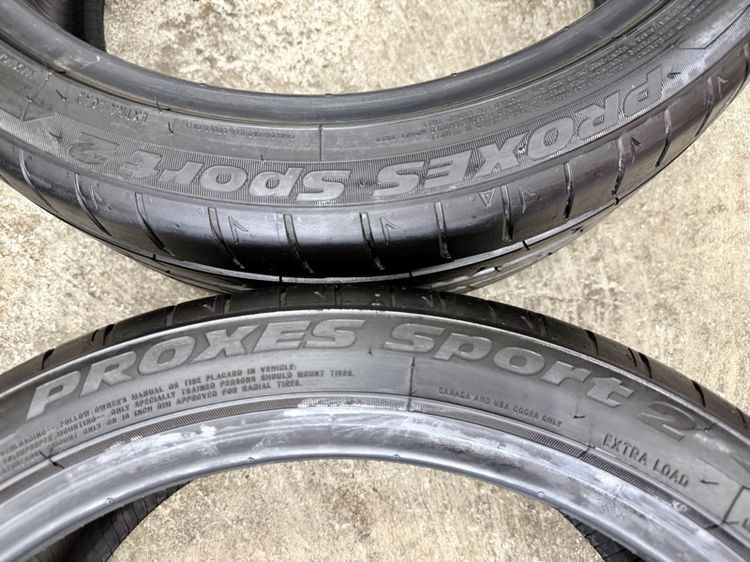 ยางถอดป้ายแดงขอบ 19” ยี่ห้อ TOYO TIRES รุ่น PROXES SPORT 2 หน้าขนาด 235-40R19 หลังขนาด 255-35R19 ปี 25 MADE IN JAPANตุ่มหน้ายางยังอยู่ครบ รูปที่ 2