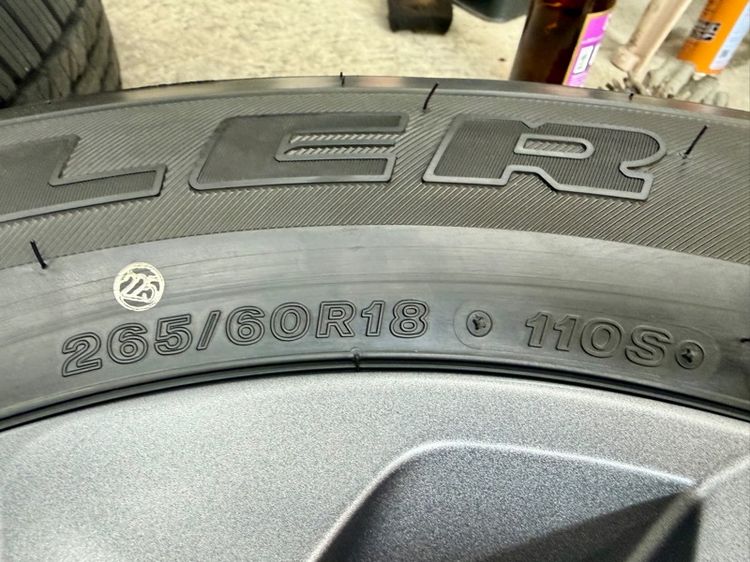 ล้อแม็ก ISUZU MU-X ขอบ 18” ถอดป้ายแดง ยาง BRIDGESTONE 265-60R18 ปี 26 สีเส้นตุ่มหน้ายางยังอยู่ครบ รูปที่ 10