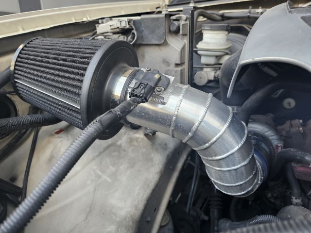 ชุดท่อแอร์โฟร์ ปาก44-46 มีรูไอ D-Max ปี2012-2015 กรองเปลือย flex 3" สูง 18.5 