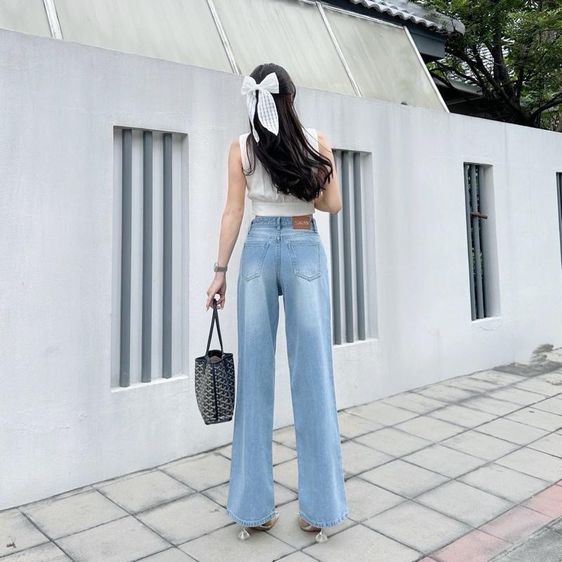 กางเกงยีนส์เอวต่ำ Sarun รูปที่ 2