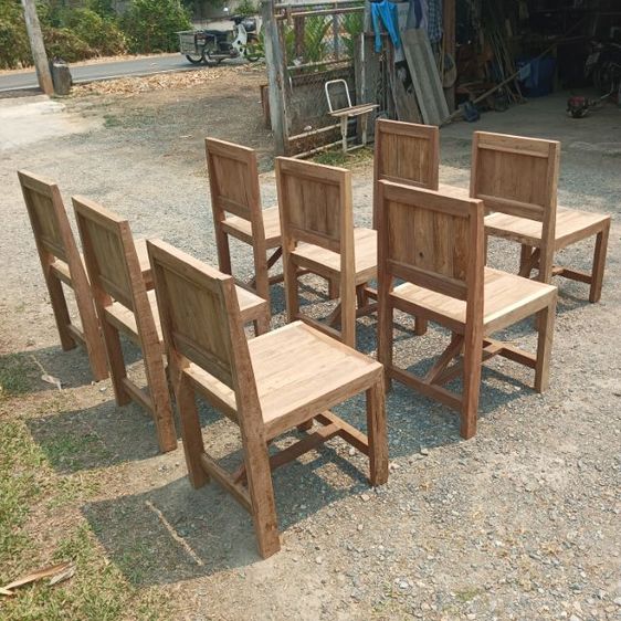 อื่นๆ อื่นๆ เก้าอี้งานไม้เก่าประกอบใหม่ ไม้สักผสมไม้เนื้อแข็ง พร้อมขัดผิว ราคาตัวละ890บาท