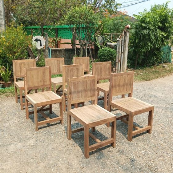 เก้าอี้งานไม้เก่าประกอบใหม่ ไม้สักผสมไม้เนื้อแข็ง พร้อมขัดผิว ราคาตัวละ890บาท รูปที่ 6