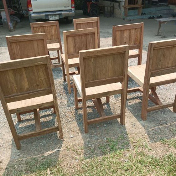 เก้าอี้งานไม้เก่าประกอบใหม่ ไม้สักผสมไม้เนื้อแข็ง พร้อมขัดผิว ราคาตัวละ890บาท รูปที่ 5