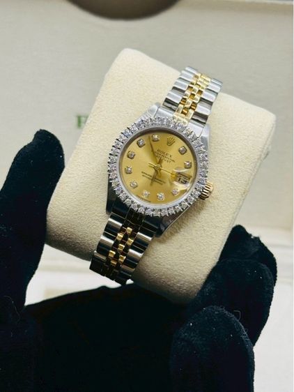 Rolex Datejust Lady 26mm – หน้าทองหลักเพชร สาย Jubilee รูปที่ 2