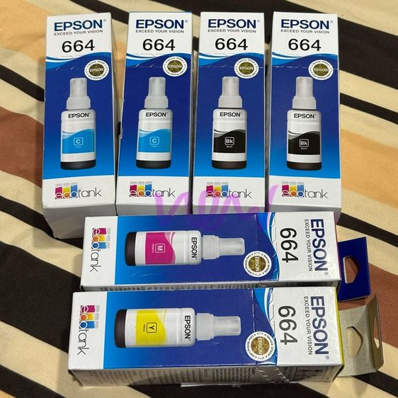 หมึกแท้ Epson 664 BK C M Y มี 6 ขวด