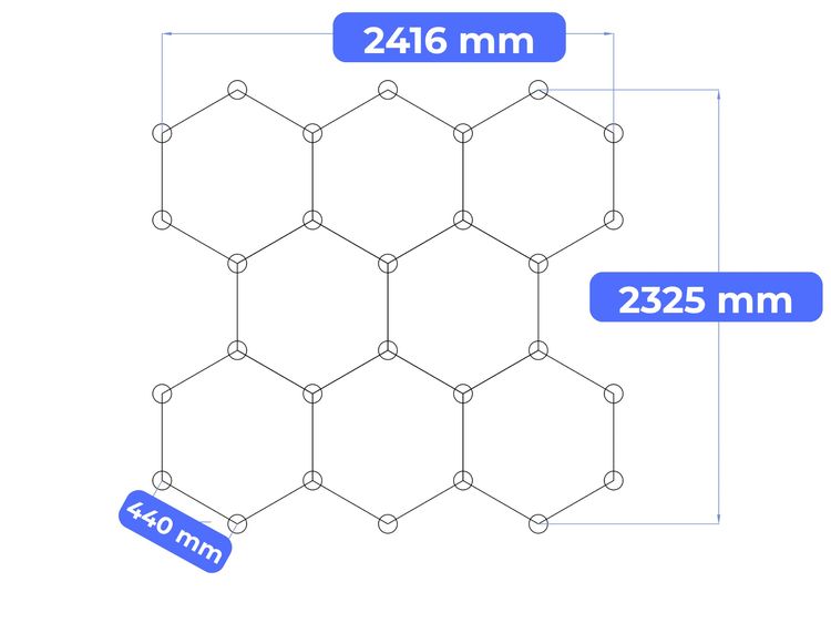 ชุดไฟ LED รังผึ้ง 8 ช่อง 315W สำหรับร้านล้างรถ Car Wash ไฟ Honeycomb Modular พร้อมติดตั้ง รูปที่ 2