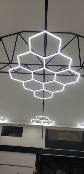 ไฟ LED ร้านตัดผม Barbershop ไฟโมดูลาร์ แต่งร้านบิวตี้ Honeycomb LED ปรับดีไซน์ได้ รูปที่ 2