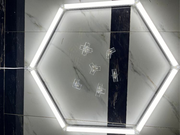 ไฟ LED ร้านตัดผม Barbershop ไฟโมดูลาร์ แต่งร้านบิวตี้ Honeycomb LED ปรับดีไซน์ได้ รูปที่ 3
