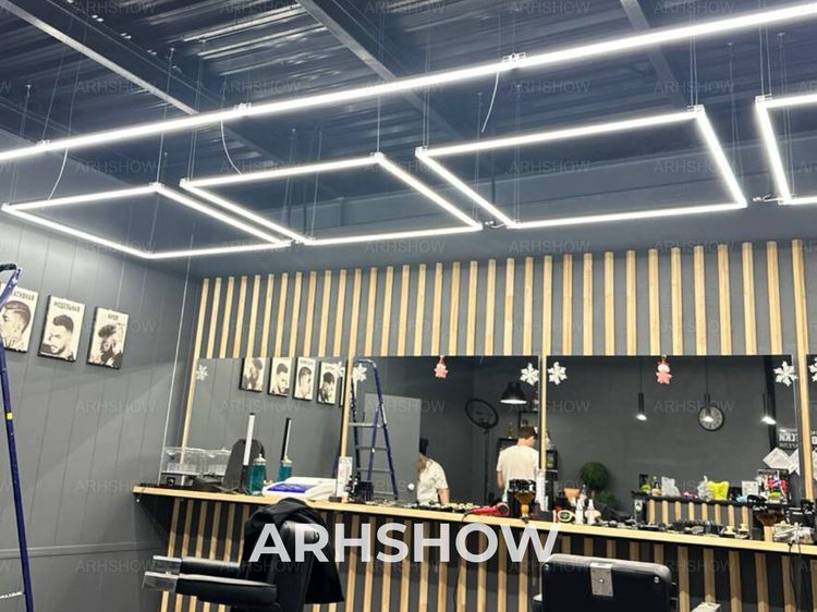 ไฟ LED โมดูลาร์ ร้านตัดผม บาร์เบอร์ช็อป ร้านเสริมความงาม Honeycomb LED แต่งร้าน ออกแบบฟรี รูปที่ 3