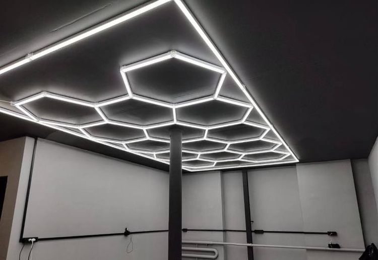 ไฟ LED ร้านล้างรถ Honeycomb, Square โมดูลาร์ Car Wash ไฟแต่งร้านดีเทลลิ่ง ปรับแบบได้ รูปที่ 7