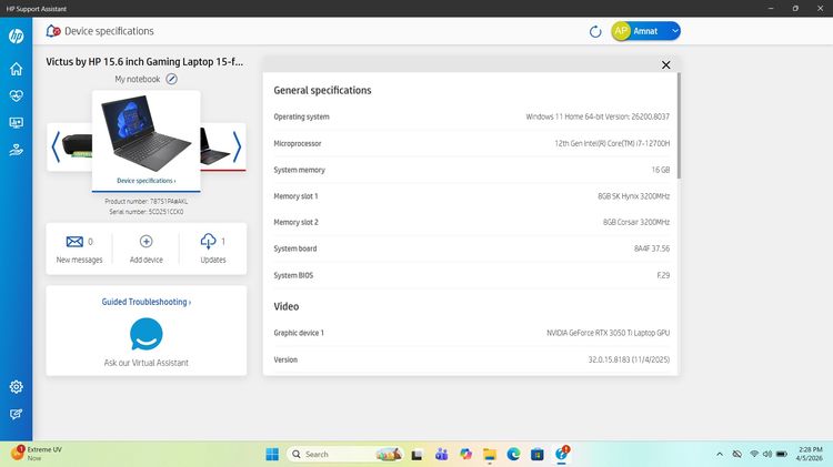 ขาย HP Victus Gaming Laptop 15-fa0087TX พร้อมใช้งาน รูปที่ 2