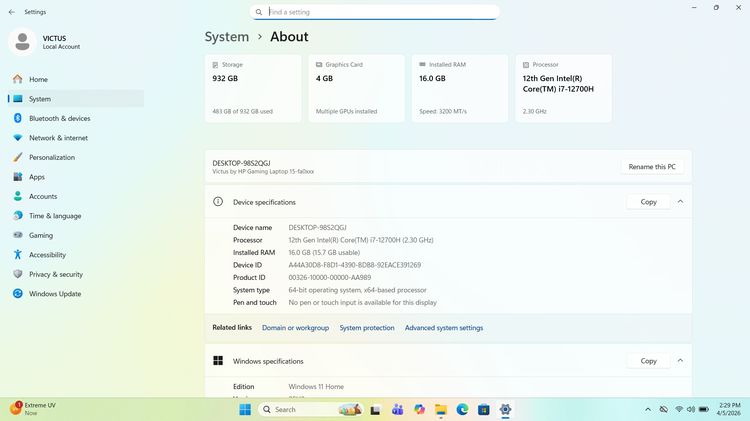 ขาย HP Victus Gaming Laptop 15-fa0087TX พร้อมใช้งาน รูปที่ 3
