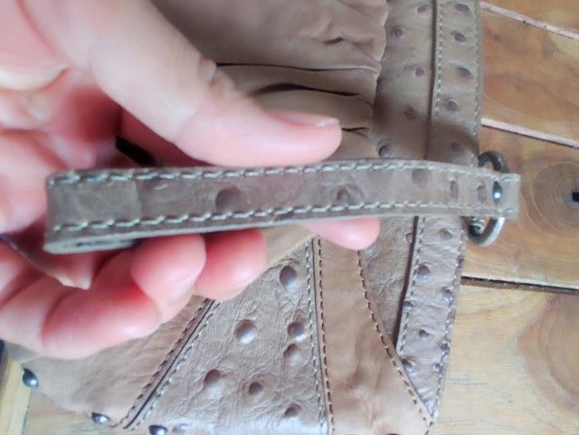 กระเป๋าคลัทช์วินเทจ แบรนด์ Tre Vero กระเป๋าหนังนกกระจอกเทศแท้  รูปที่ 8