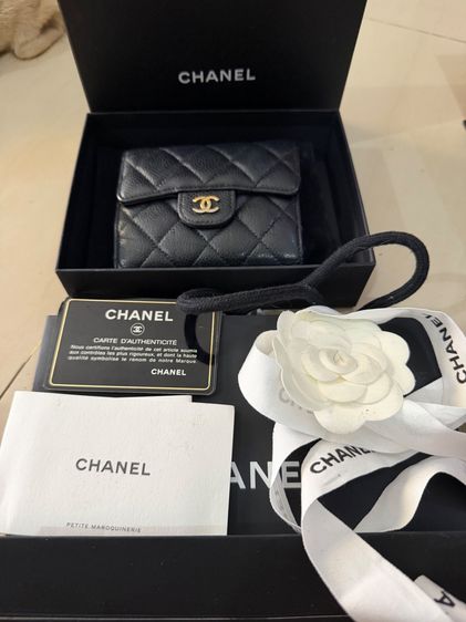 Chanel wallet tri-fold holo18 รุ่น3พับอุปกรณ์ครบ ของแท้