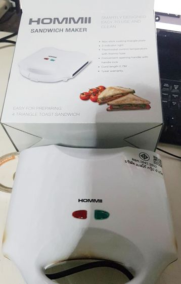 ขายเครื่องทำแซนด์วิช HOMMII RBSGRILLSWX สีขาว