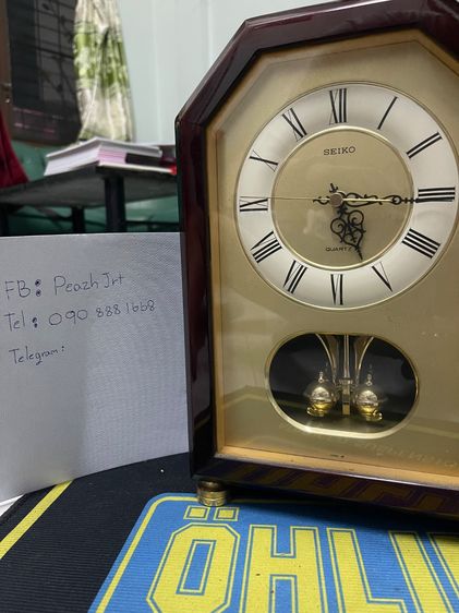 นาฬิกาSEIKO ไม้สักแท้