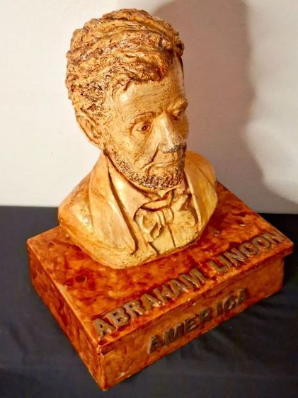 รูปปั้นครึ่งตัว "อับราฮัม ลินคอล์น" (Abraham Lincoln) งานไฟเบอร์แฮนด์เมดแท้ (Fiber Handmade) ที่นำเข้าโดยตรงจาก ประเทศสหรัฐอเมริกา🇺🇸 รูปที่ 6
