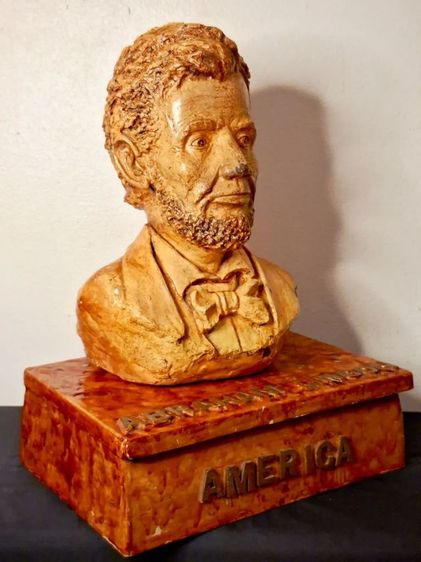 รูปปั้นครึ่งตัว "อับราฮัม ลินคอล์น" (Abraham Lincoln) งานไฟเบอร์แฮนด์เมดแท้ (Fiber Handmade) ที่นำเข้าโดยตรงจาก ประเทศสหรัฐอเมริกา🇺🇸 รูปที่ 7