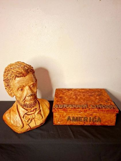 รูปปั้นครึ่งตัว "อับราฮัม ลินคอล์น" (Abraham Lincoln) งานไฟเบอร์แฮนด์เมดแท้ (Fiber Handmade) ที่นำเข้าโดยตรงจาก ประเทศสหรัฐอเมริกา🇺🇸 รูปที่ 8
