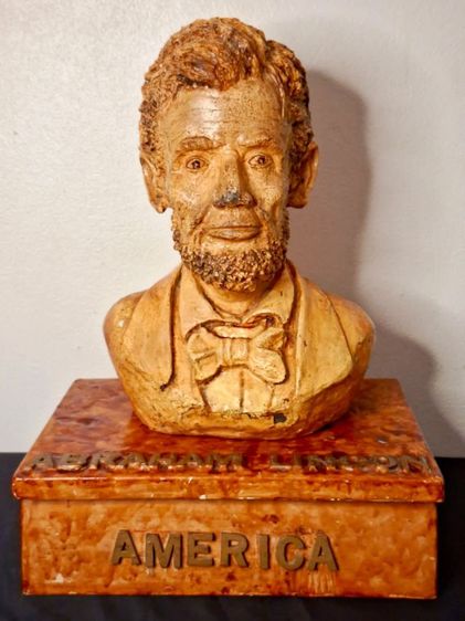 รูปปั้นครึ่งตัว "อับราฮัม ลินคอล์น" (Abraham Lincoln) งานไฟเบอร์แฮนด์เมดแท้ (Fiber Handmade) ที่นำเข้าโดยตรงจาก ประเทศสหรัฐอเมริกา🇺🇸