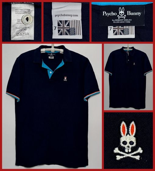XL แขนสั้น ⚠️ของใหม่▪️รุ่นใหม่‼️เสื้อโปโล Psycho Bunny ของแท้ ORIGINAL ผลิตในยุโรป