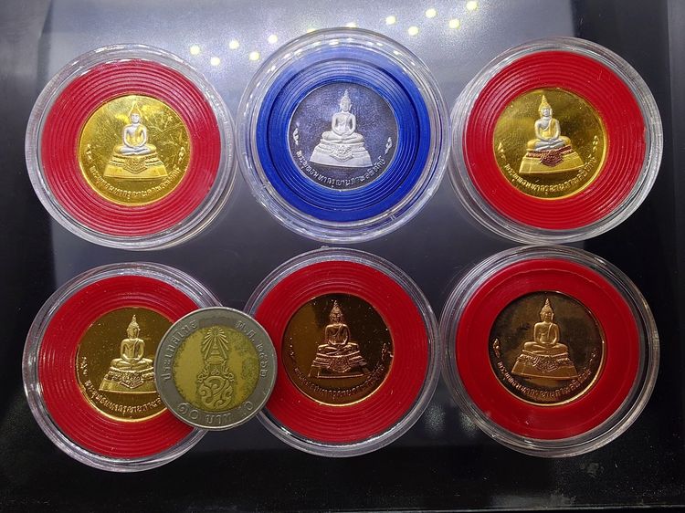 เหรียญพระพุทธมหากรุณานภาพลพิทักษ์ "แบบชุด 6 เหรียญ ที่ระลึกสร้างพระพุทธรูปและหอพระ โรงเรียนนายเรืออากาศ ปี2540 พร้อมกล่อง รูปที่ 6