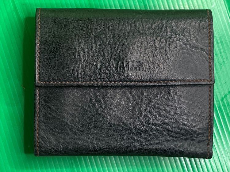 อื่นๆ ชาย ดำ ขายกระเป๋าสตางค์แบบพับ TAKEO KIKUCHI หนังแท้