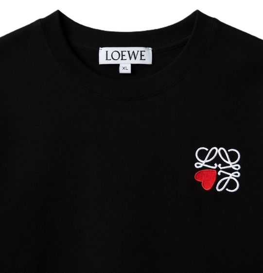 LOEWE Anagram Heart Logo Embroidered crewneck T-Shirt  รูปที่ 2